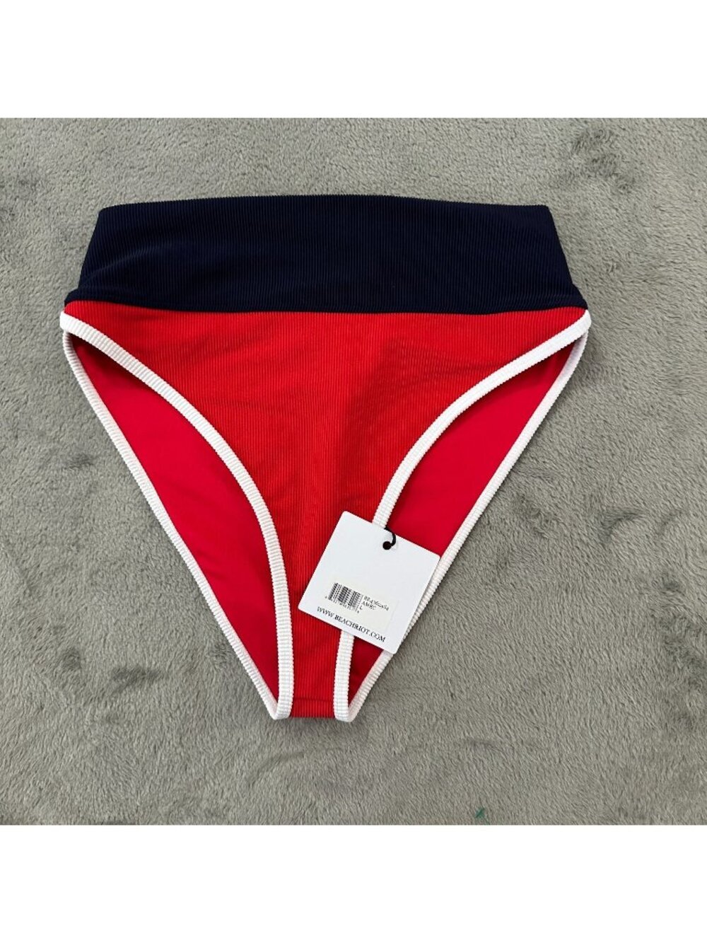 NWT Beach Riot Bikini Swimsuit Bottom LARGE Red White Blue